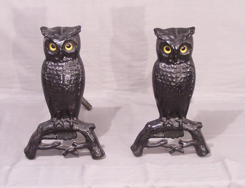 Antique Owl Andirons.